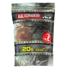 SACHET DE 5000 BILLES BLANCHES KALASHNIKOV 0.20 G CALIBRE 6 MM CYBERGUN