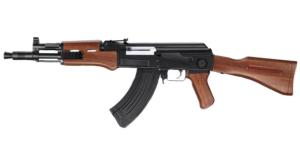 FUSIL A BILLES SPRING TYPE AK 47 CANON COURT ABS NOIR ET IMITATION BOIS 0.4 JOULE