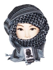 SHEMAGH / KEFFIEH / CHECHE / FOULARD AFGHAN TACTICAL OPS 100% COTON GRIS 100 X 100 CM