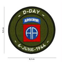 ECUSSON PATCH D-DAY 82ND AIRBORNE BRODE THERMOCOLLANT 