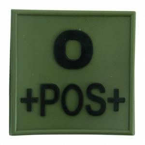 PATCH / ECUSSON 3D PVC SCRATCH GROUPE SANGUIN O+ POS POSITIF 5 X 5 CM VERT
