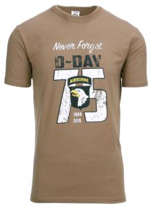 TEE SHIRT COYOTE MANCHES COURTES NEVER FORGET D-DAY 75 YEARS AIRBORNE
