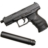 WALTHER PPQ NOIR SPRING UMAREX 0.5 JOULE NAVY + SILENCIEUX + 2EME CHARGEUR