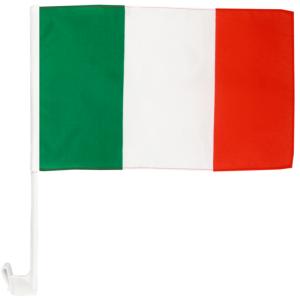 DRAPEAU ITALIE ITALIEN 30 X 45 CM SUR BAGUETTE AVEC ATTACHE PINCE VOITURE